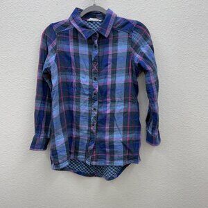 Mountain Khakis Townie Plaid Flannel Long Sleeve Organic Shirt Women size Medium